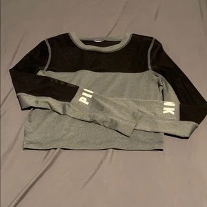 Pink mesh cropped top